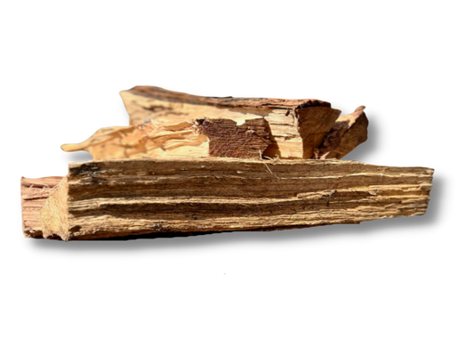 Various hardwood firewood pieces, including elm, birch, sweet gum, poplar, ash, and maple and other locally harvested hardwood