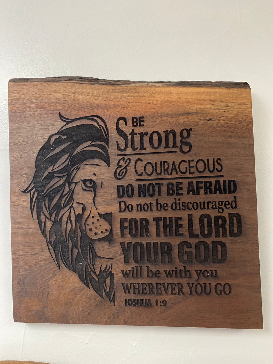 Joshua 1:9 Lion- Wall Hanging