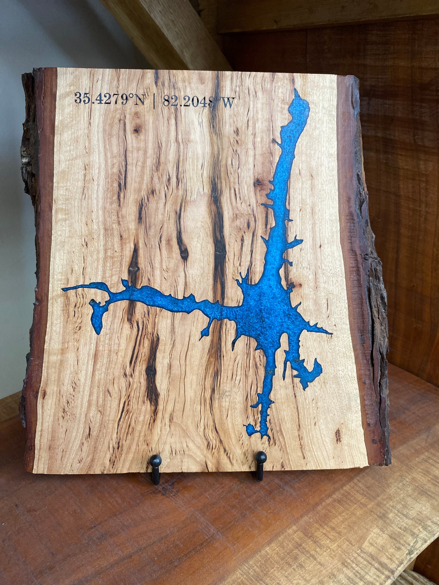 Lake Lure Epoxy Filled Wood Art