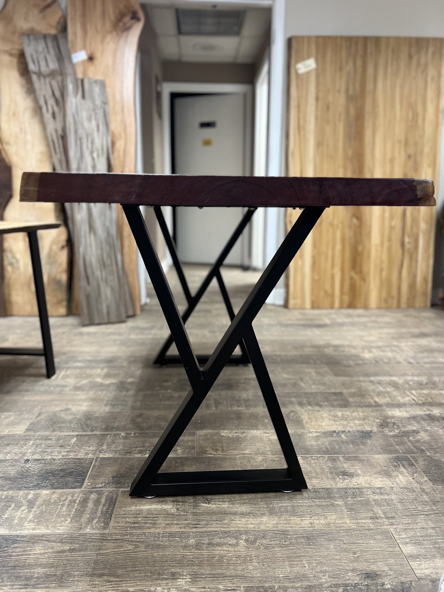Puple Heart Table SALE! Curly Purple Heart Table- $349 OFF! – Lee's Firewood