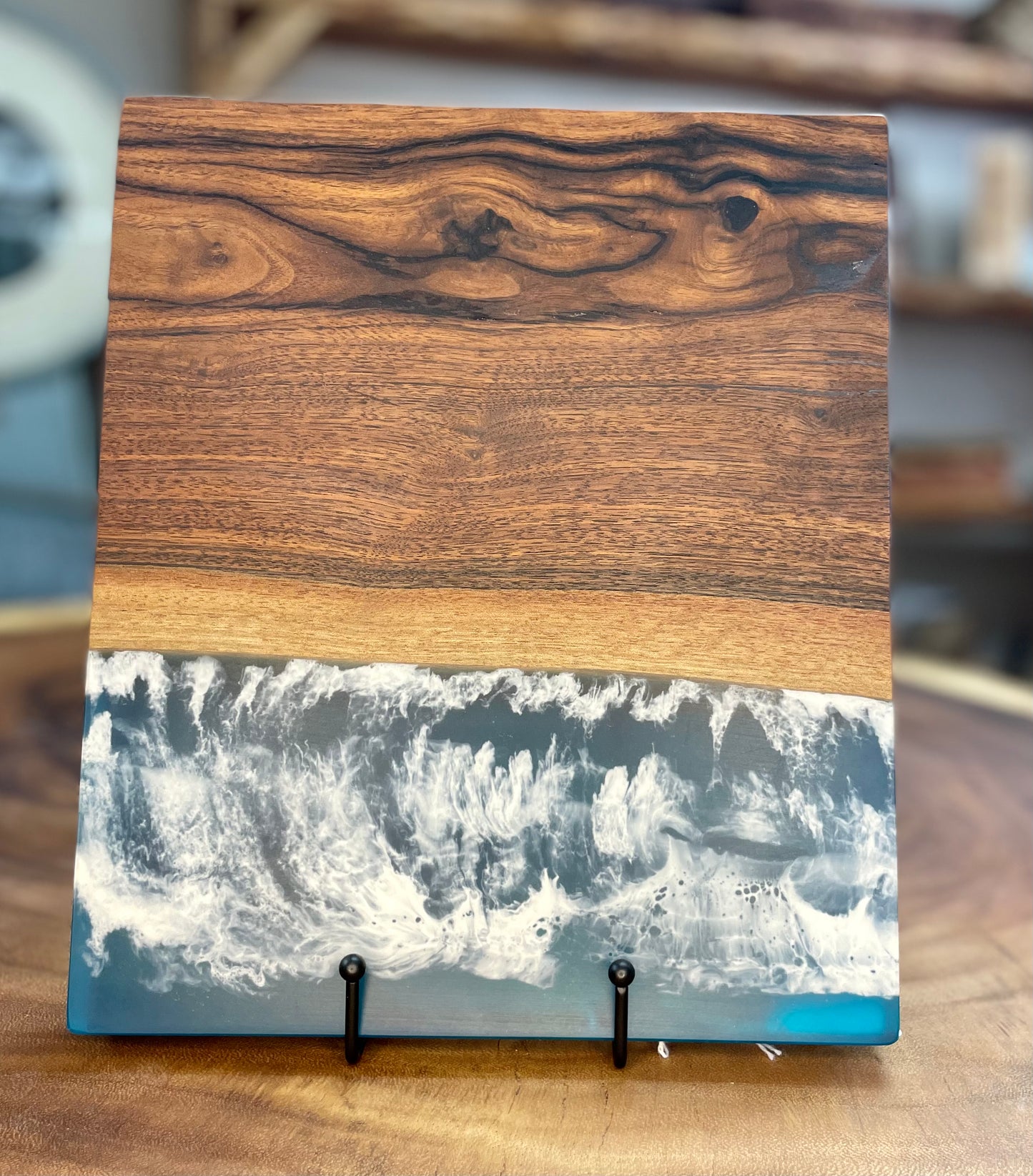 Epoxy Ocean Serving Board- Live Edge Exclusives