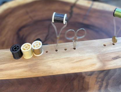 Blue Tying Desk Wine and Glass Holder- Live Edge Exclusive