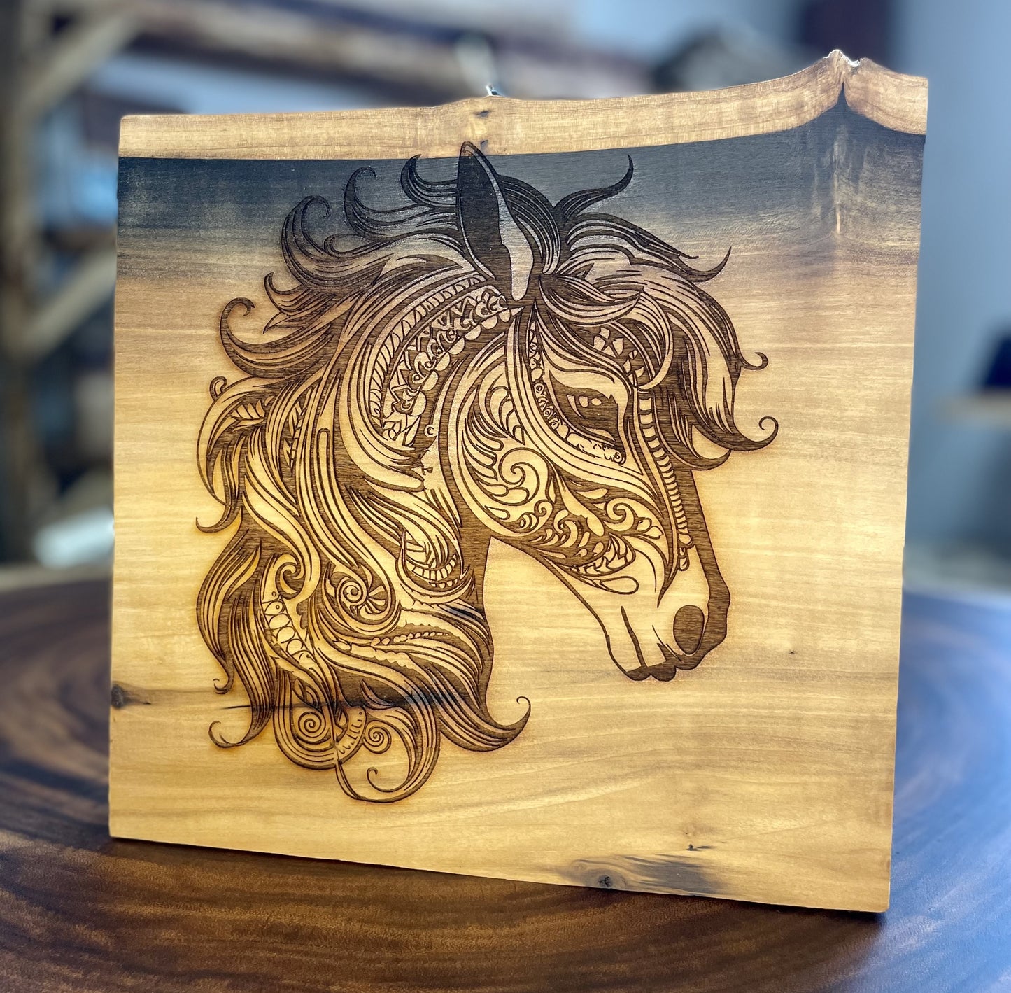 Horse Engraving- Wood Art