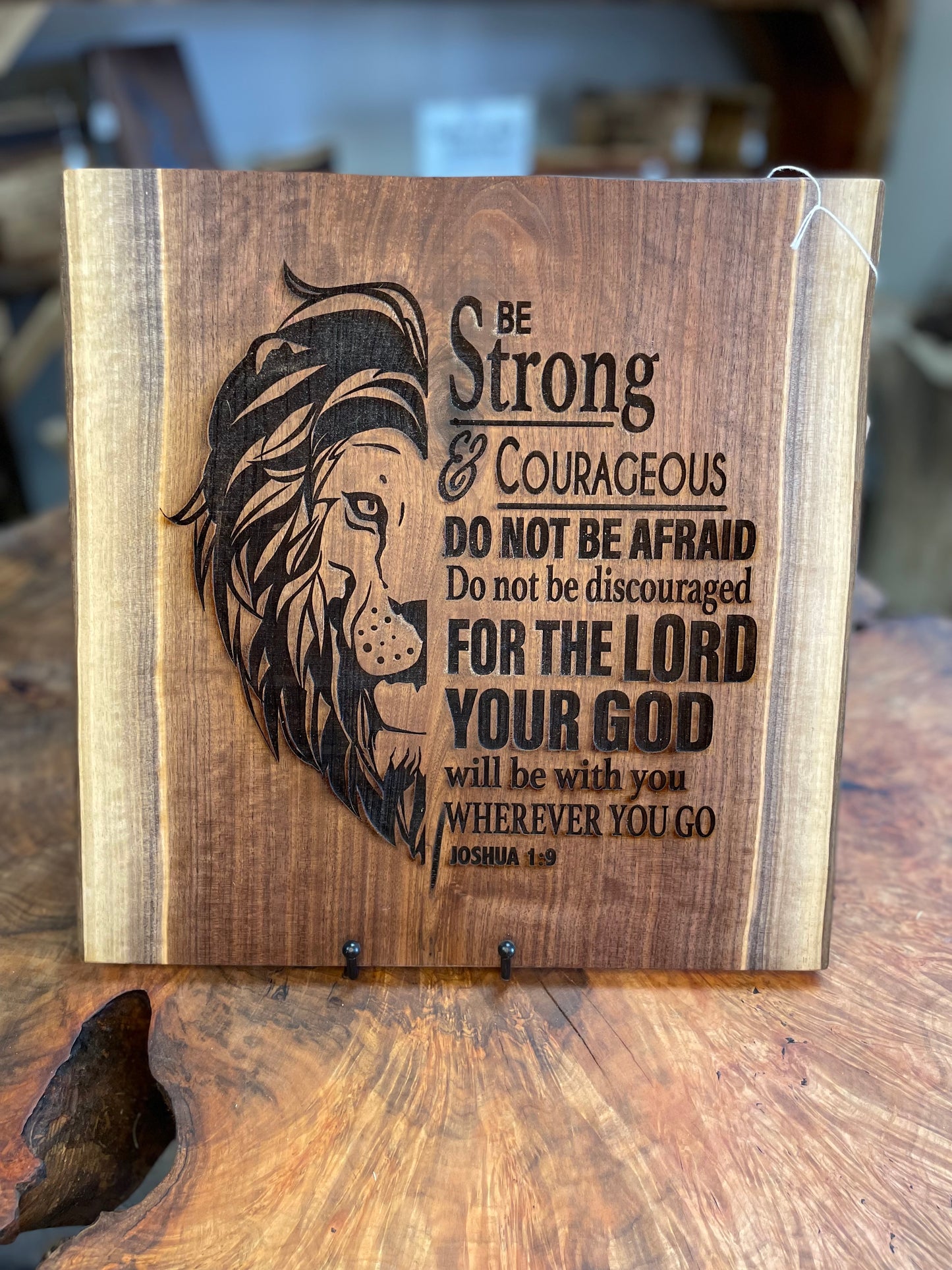 Joshua 1:9 Lion- Wall Hanging