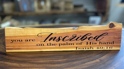 Isaiah 49: 16- Wood Art