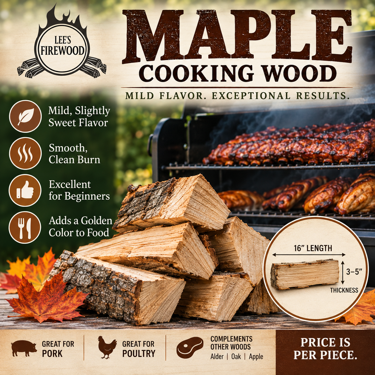 Maple Cooking Wood